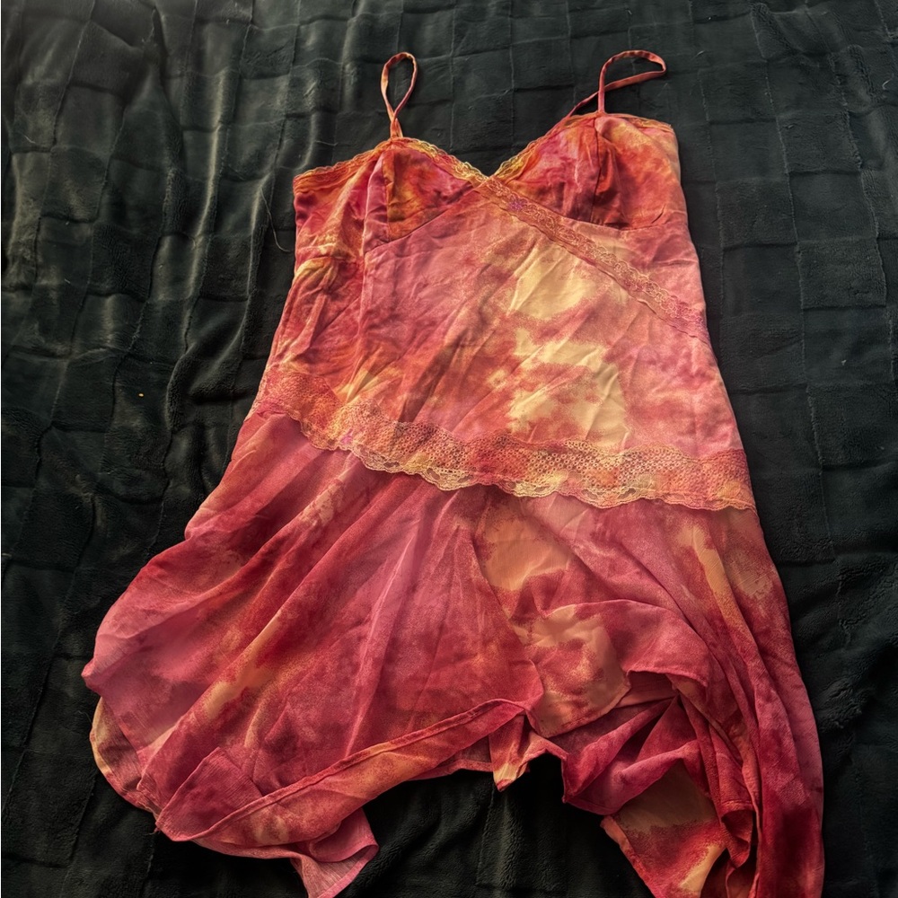 Wild Fable Pink and Orange Tie-Dye Chemise